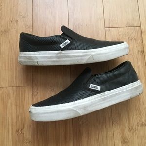 Black perforated leather VANS